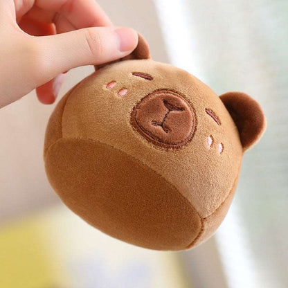 Mini capybara plush toys from the capybara plushie bag set
