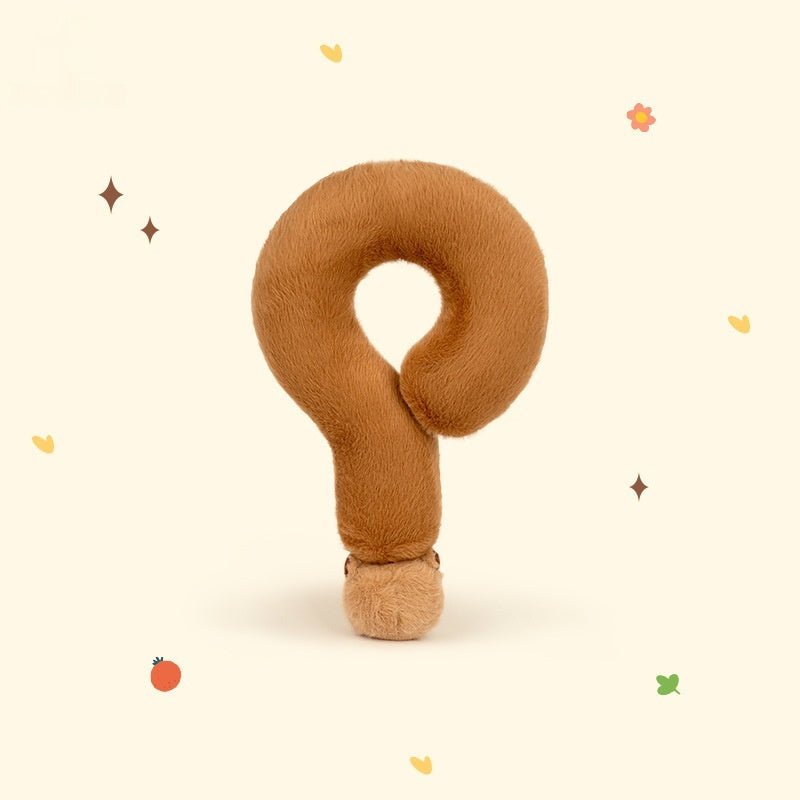 Capybara question mark cushion decorative detail
