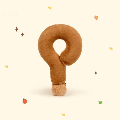 Capybara question mark cushion decorative detail