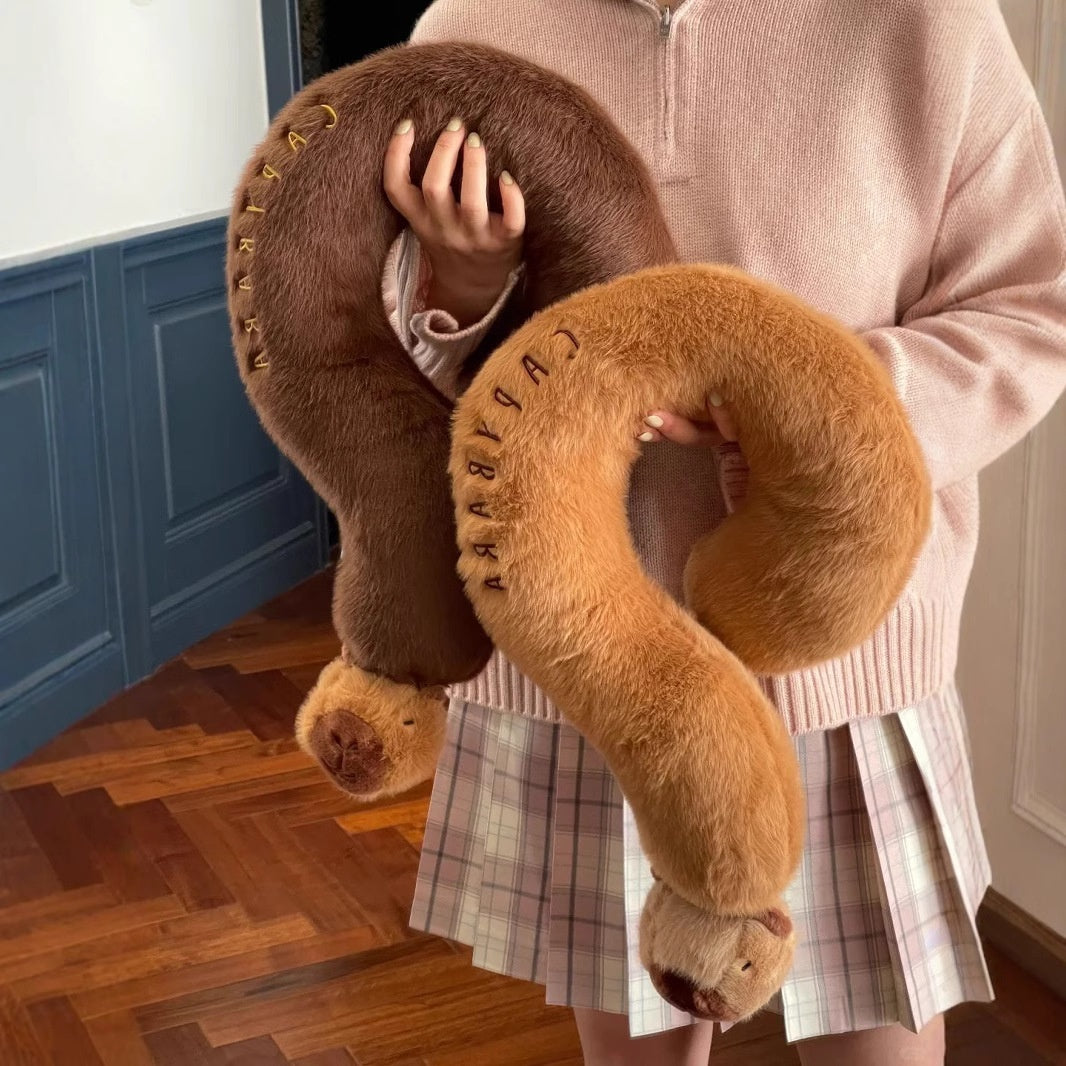 Capybara question mark pillow decorative plush