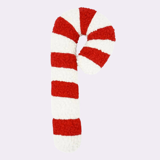 Red and white Christmas candy cane cushion