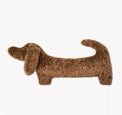 Coffee brown dachshund throw pillow