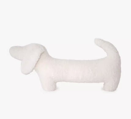 Cream dachshund throw pillow
