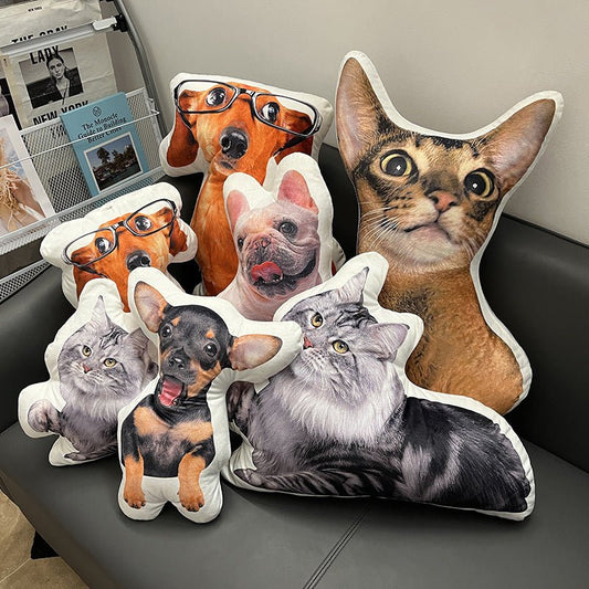 Custom dog photo cushion example