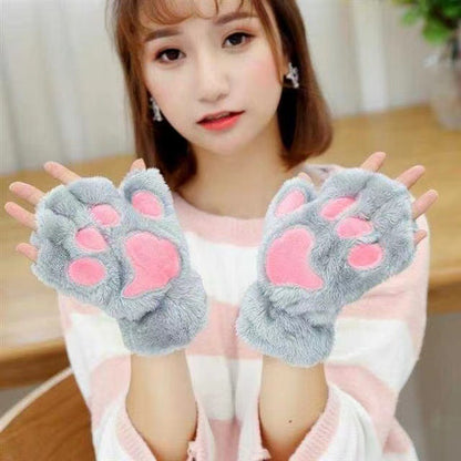 Bear Mittens Warm Plush Gloves