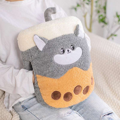 Plush Husky Boba Tea Pillow