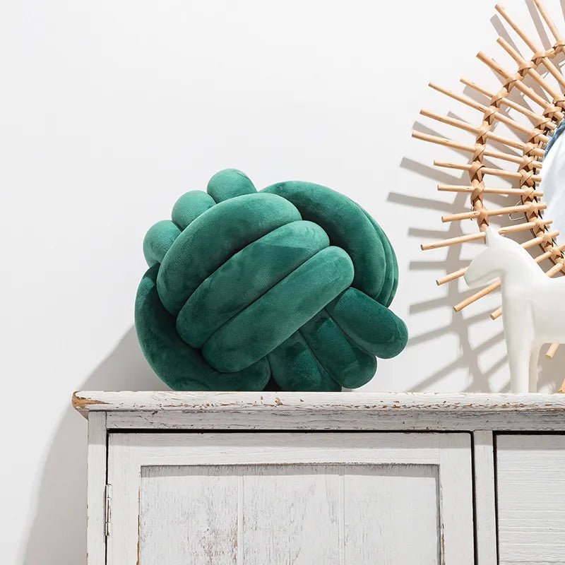 Dark Green knot cushion