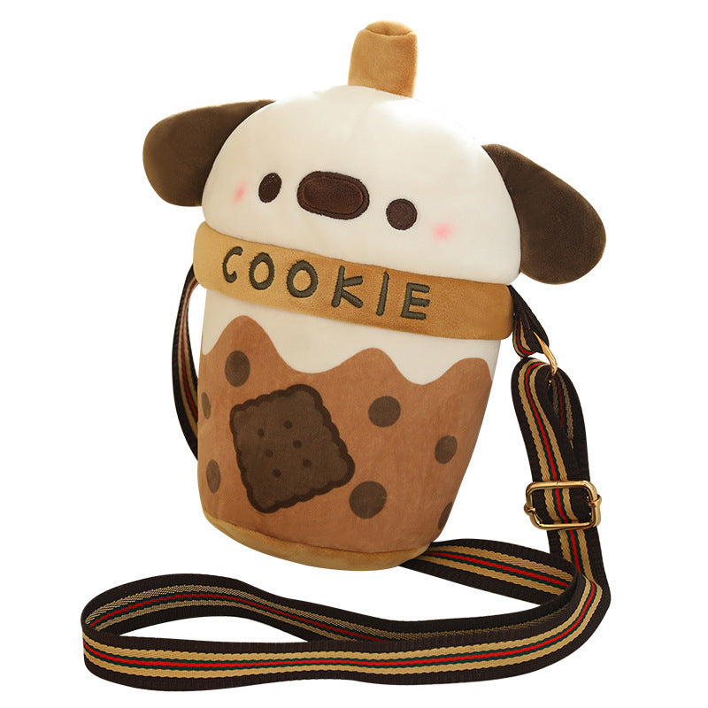 White Bichon Frise Plushie Bubble Tea Cookie Bag