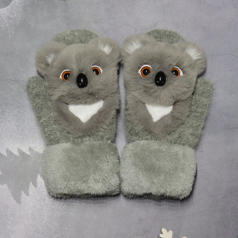 Winter Plush Animal Gloves – Warm Plush Fur for All Ages