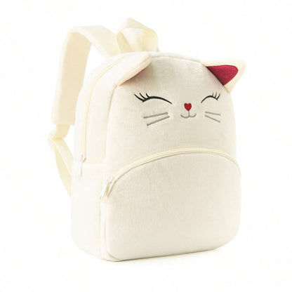 Off White Kitten Plush Backpack