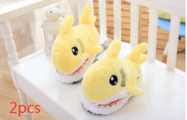 Cotton Shark Plush Slippers