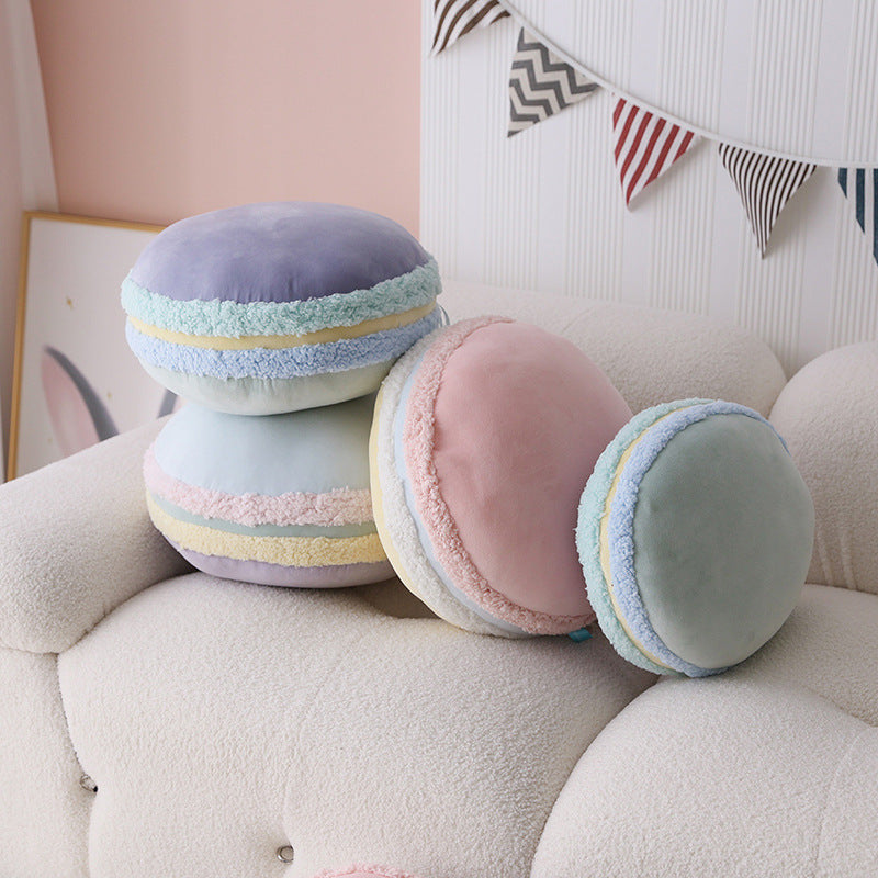 Fluffy Macaron Throw Pillow