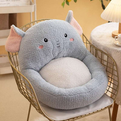 Elephant animal plush seat cushion