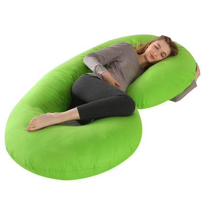 c shaped pregnancy pillow - green