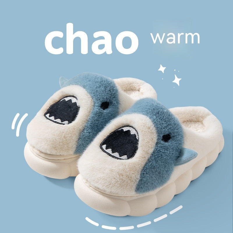 Cartoon Shark Plush Slippers