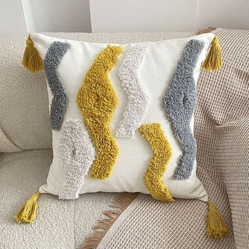 Flowing Water bohemian tufted cushion