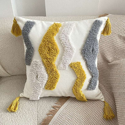Flowing Water bohemian tufted cushion