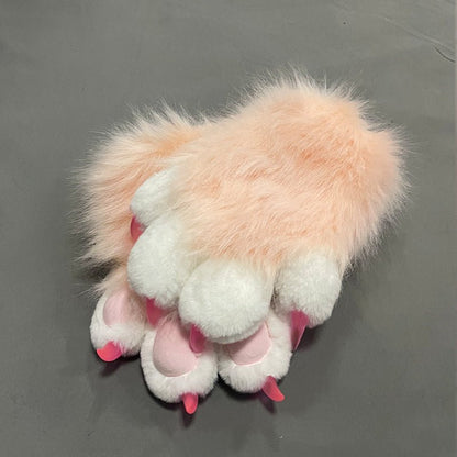 Furry animal paw gloves