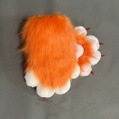 Furry cat paw gloves costume accessory
