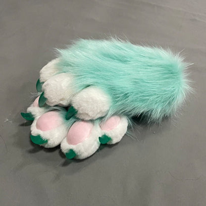 Furry cat paw gloves fluffy texture