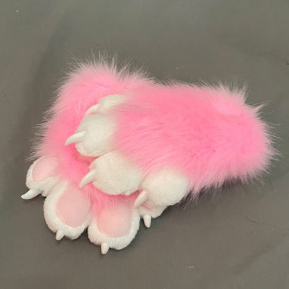 Furry paw gloves fancy dress accessory