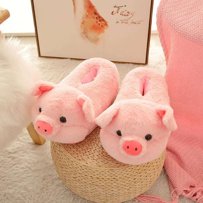 Furry Animal Paw Plush Slippers