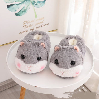 Furry Animal Paw Plush Slippers