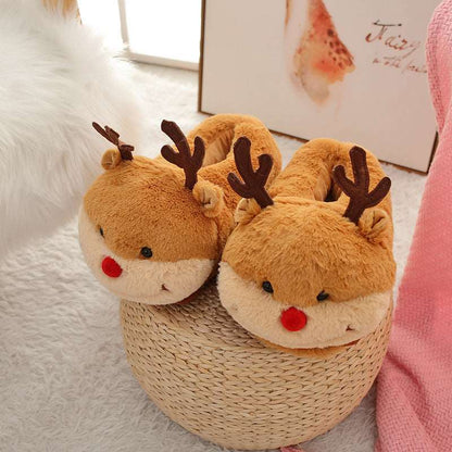 Furry Animal Paw Plush Slippers