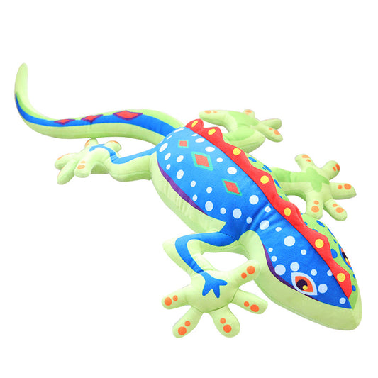colourful gecko plush toy soft lizard cushion green 