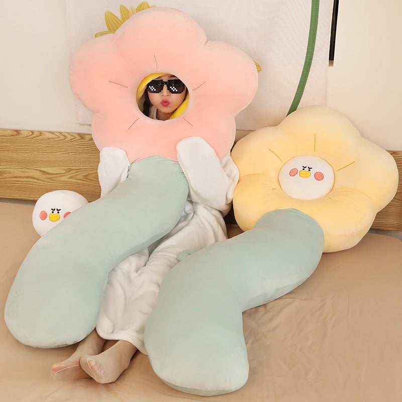 Giant flower plush pillow available in 80cm and 130cm sizes