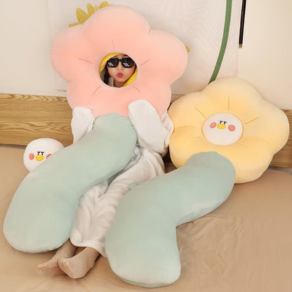 Giant flower plush pillow available in 80cm and 130cm sizes
