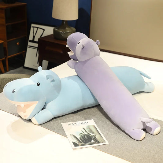 giant hippo plush toy long body pillow