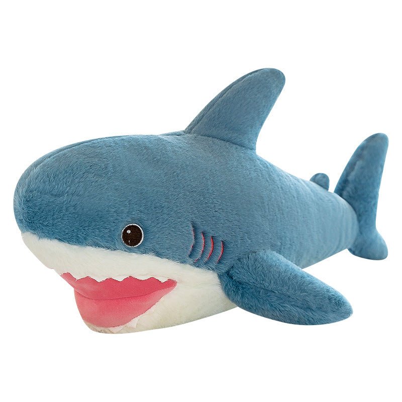Giant shark plush toy in a long soft design