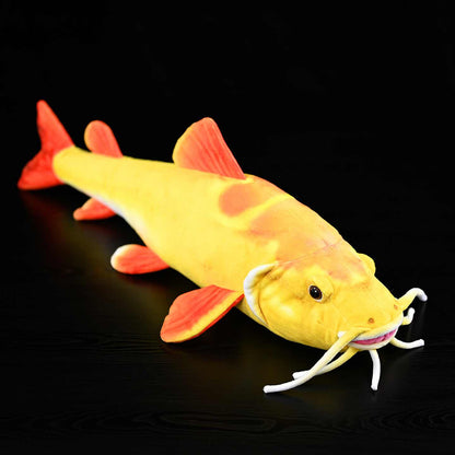 Golden redtail fish plush toy for display or gifting