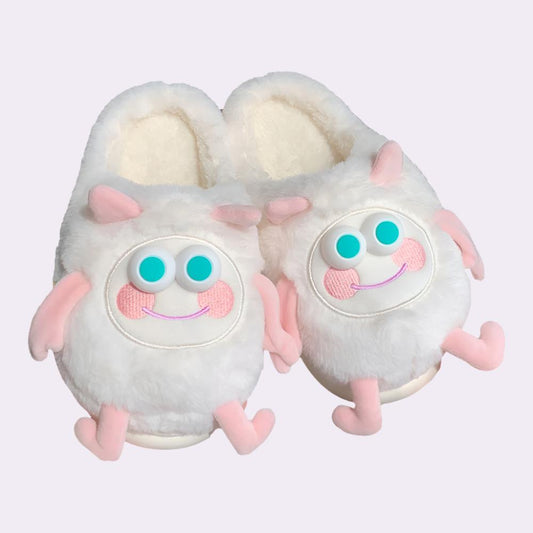 Cute novelty slippers with expressive eyes 