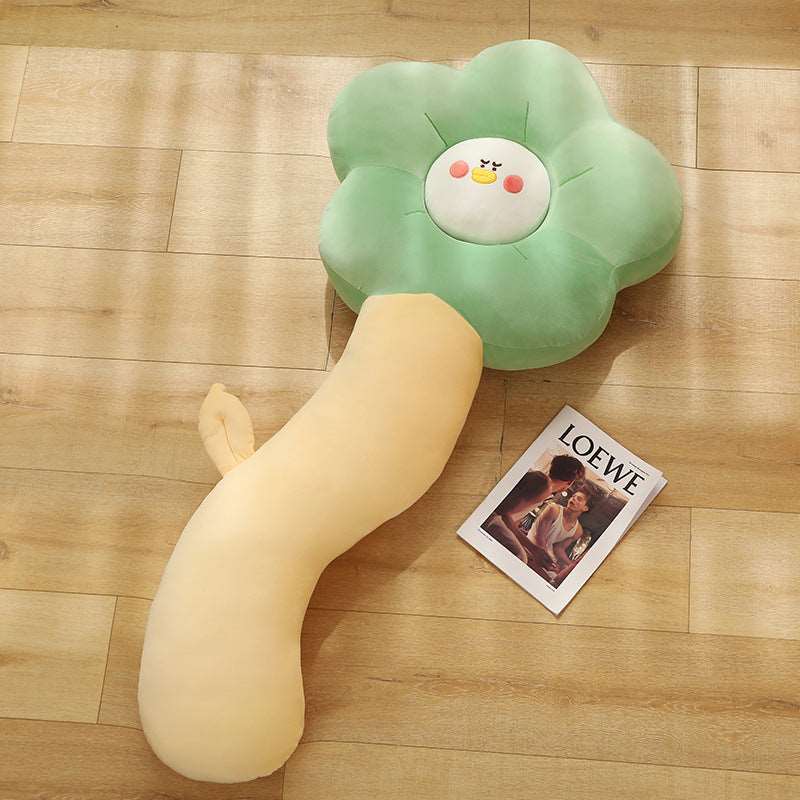 Green giant flower plush pillow