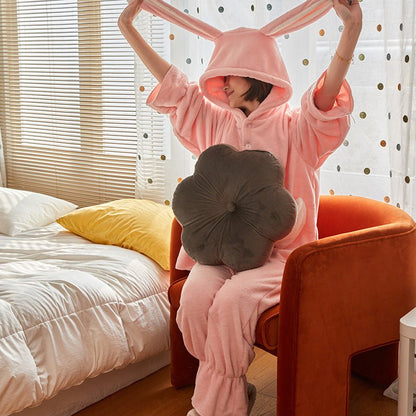 Grey flower-shaped cushion 45cm