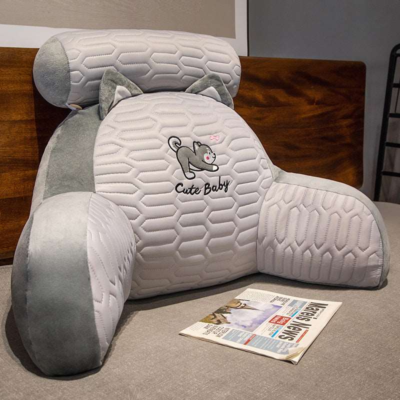 Grey Husky backrest support pillow