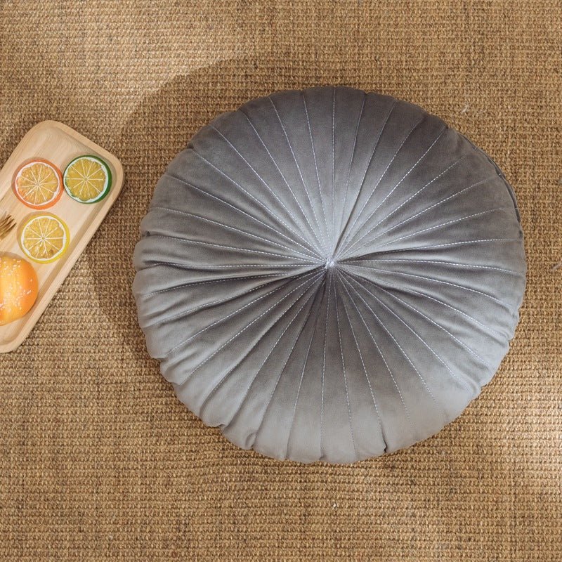 Grey round pumpkin cushion 40cm