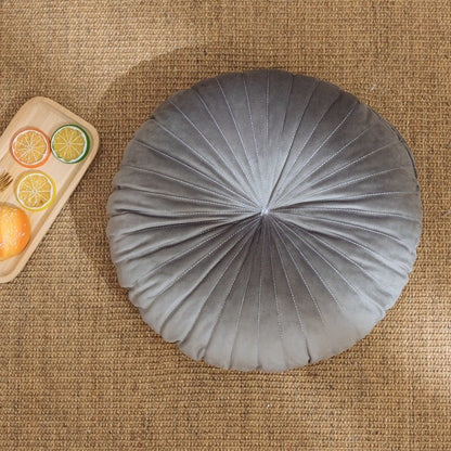 Grey round pumpkin cushion 40cm