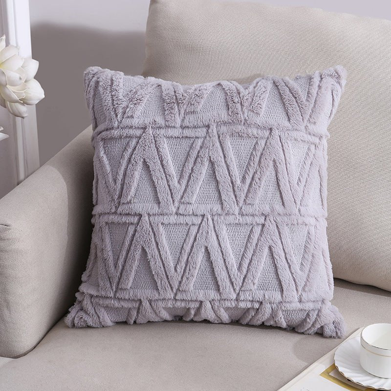 Grey Triangle Nordic geometric cushion 45x45cm