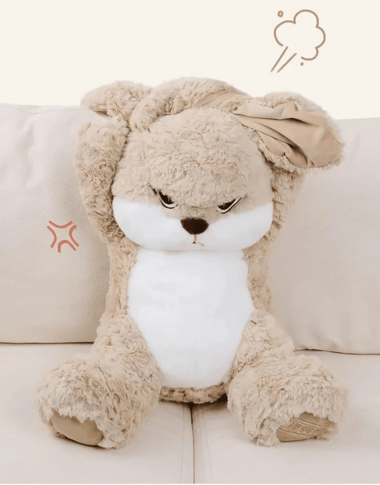 Grumpy Bunny Plush Toy – Soft Long Ear Rabbit Plush