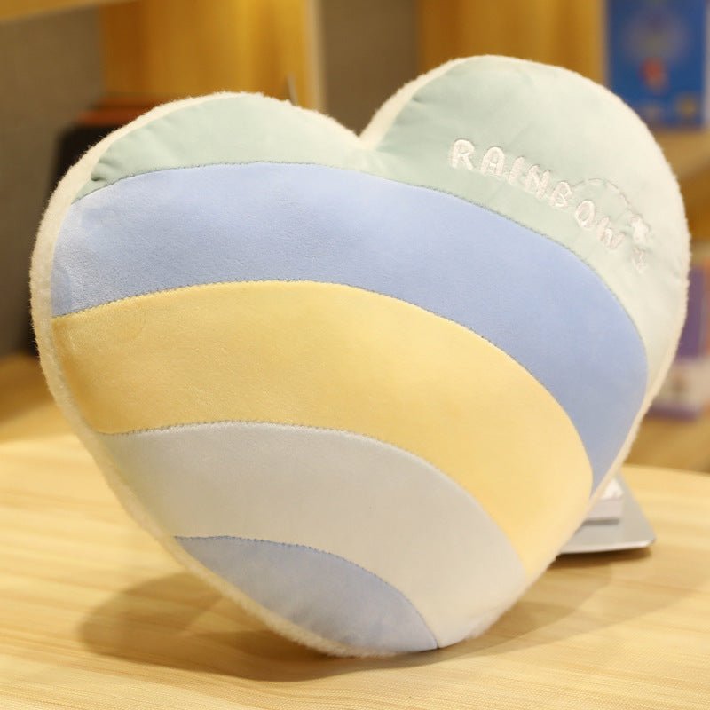 Heart Green plush cushion 35 x 35cm