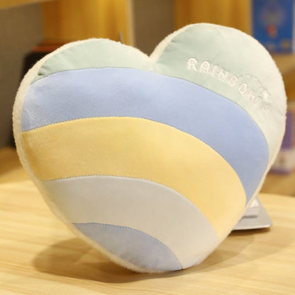 Heart Green plush cushion 35 x 35cm