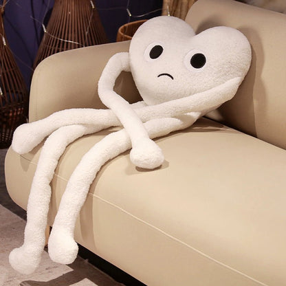 Long leg heart cuddly pillow in character style