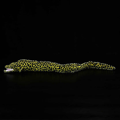 Honeycomb moray eel plush toy shown from the side