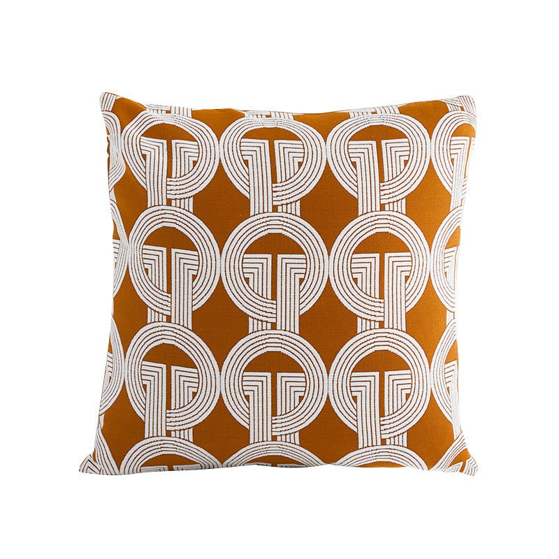 Square Chain Labyrinth and Ring jacquard cushion designs