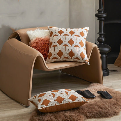 Jacquard geometric cushion in available designs and sizes