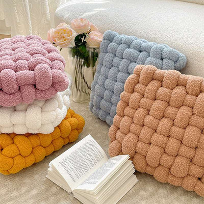 Square knotted cushion decorative detail