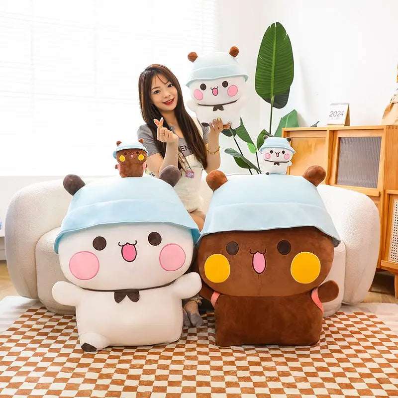 Large Bubu and Dudu plush toy pair for bedroom or sofa display